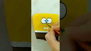 Spongebob acrylic painting #41 #shorts #acrylic_painting #stone_painting #how_to_painting