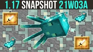Minecraft 1.17 Snapshot 21w03a Светящийся лишайник и светящийся кальмар... и светящиеся штуки!