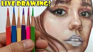 LIVE Colored Pencil Drawing! How to Draw, Shade, Layer, Blend Quick & Easy- Tutorial