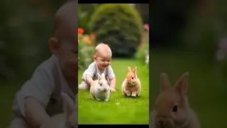 Bunnies Having Fun With Baby #rabbits #bunnies #viral #animals #cute #baby #pets #funny #1million