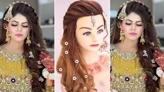 Beautiful Bridal Hairstyles l Wedding hairstyles Kashee's l curly hairstyles with Braid
