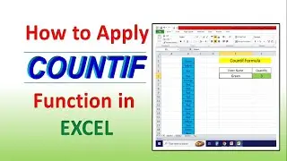 How to apply Countif function in Excel | Countif formula in excel