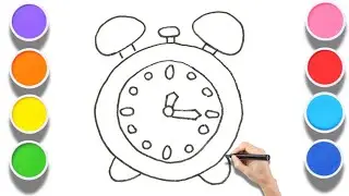 How to Draw an Alarm Clock ⏰ Easy Drawing & Coloring for Kids