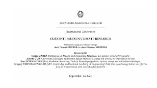 Current Issues in Climate Research - Session 8 - Energy and climate change - Roundtable