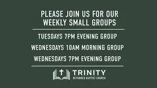 Trinity Reformed Baptist Church Live Stream- Sunday School