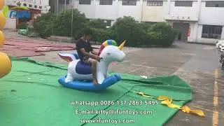Air tight inflatable rocking unicorn/horse ride toys for kids and adults
