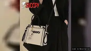 Kawaii Snoopy Hand Bag Fashion Woman's Korean Small Satchel Cartoon Casual Tote Outing Cosmetic Orga