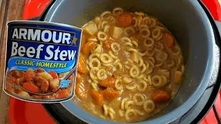 Instant Pot Cooking Pasta Rings and Armour Beef Stew