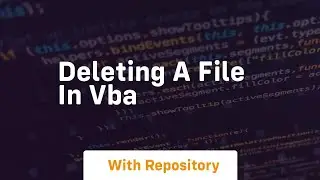 deleting a file in vba