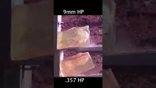 Ballistic gel testing. #slowmotion #9mm #357magnum #ballistics
