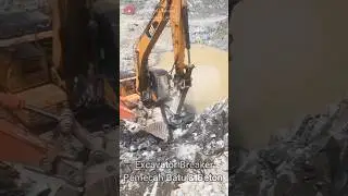 Excavator Breaker Pemecah Batu & Beton Cepat Banget!!!! #alatberat #excavator #constructionequipment
