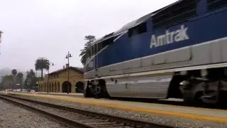 Amtrak Trains in Santa Barbara May and June 2012: Arriving and Departing the Historic Depot