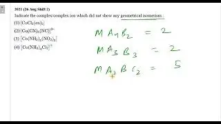 Indicate the complex/complex ion which did not show any geometrical isomerism