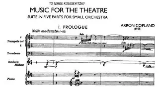 [Score] Copland - Music for the Theatre (1925) for chamber orchestra