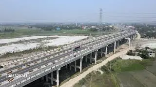 Aerial View of Dhaka Mawa Expressway  Dhaka Mawa Highway Drone View Stock Footage