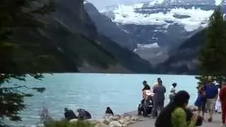 Sparkling blue waters of Lake Louise, Canadian Rockies