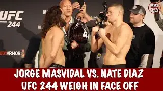 UFC 244: Jorge Masvidal vs. Nate Diaz weigh in face off with The Rock