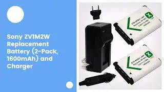 Sony ZV1M2W Replacement Battery (2-Pack, 1600mAh) and Charger