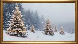 Luxury Gold Frame TV Art 8K  Peaceful Winter Forest Screensaver 2&ndash;12 Hours