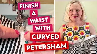 Sew a Curved Petersham waist facing. Clean finish waistband tutorial.