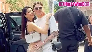 Peso Pluma & Kenia Os Share A Kiss Before Signing Autographs For Fans Outside Their Hotel In N.Y.