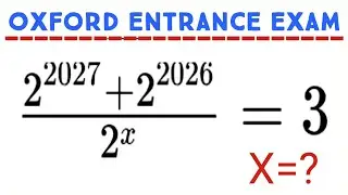 99% Failed This Exponential Equation 😱 | 2&sup2;⁰&sup2;⁷ + 2&sup2;⁰&sup2;⁶ &divide; 2ˣ = 3 | Find x!