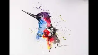 King Fisher Bird Watercolor Painting