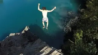 France quarry cliff jumping 4K