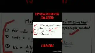 Molal Depression Constant/chemistry Chapter solution for class 12, NEET, JEE 🔥#shorts