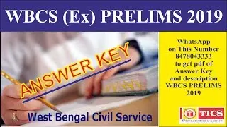 WBCS PRELIMS 2019 RESULT, WBCS, TICS IAS