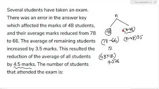 several students have taken an exam. There was an error in the answer key which affected the marks