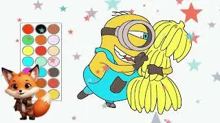 como dibujar y colorear a un minion bananero