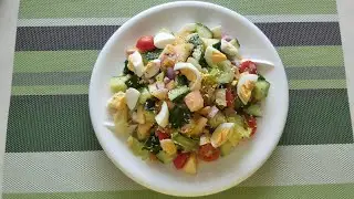 15mns Quick easy 🥒 🍊 🍎  healthy salad 🥗mix fruits vege 😊 vegetarian recipe 😋simple happiness