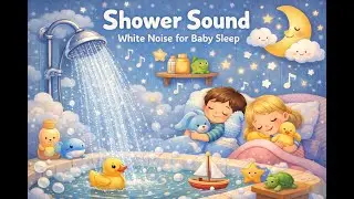 White Noise Shower Sound for Baby Sleep | Calming Water Sounds 👶💤