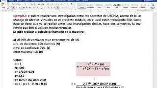 Calculo del Tamaño de Muestra
