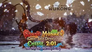 Black Myth Wukong: Stone Monkey (Great Sage Difficulty) Cheese, 2:01 No Hit No Meds 1.0.16
