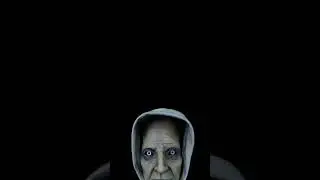 Free to Use Black Screen Scary Old Woman Face Animation Stock Footage #shortvideo #mask #scary