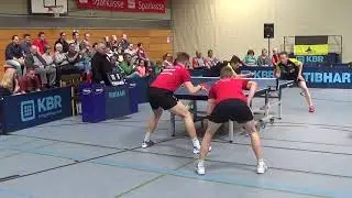 Flemming David vs Lind Mladenovic TV Hilpoltstein vs Mainz Table Tennis Bundesliga 2 20180408 Stativ