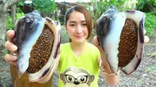 Sea Snail Cooking with Green Pepper Recipe Eating Sea Snail Thailand