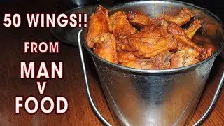 50 Wings Eating Challenge from Man vs Food!!