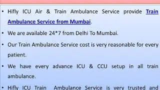 Top Class Train Ambulance From Delhi to Mumbai