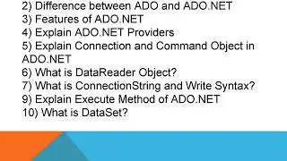 ADO.NET Interview Question.