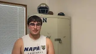 Napa High defensive end and right guard Thomas Hatton, a senior in his third varsity season, talks
