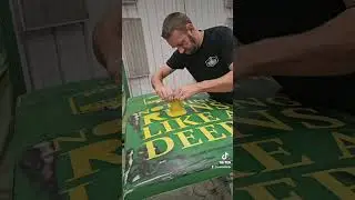 John Deere! Vintage sign style. #johndeere #tractor #farm #farmequipment #restoration #refrigerator