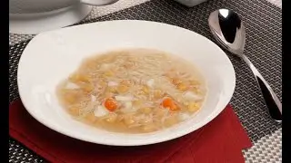Sopa de fideos con huevo y garbanzos - Bruno Oteiza