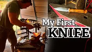 Forging My First Knife | Beginner Blacksmithing with a Coke Forge