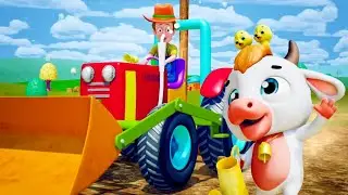Wheels On The Tractor, Farm Vehicle Song and Nursery Rhymes for Kids