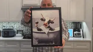 REVIEW - Framed Funny Cow Bathroom Wall Art