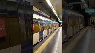 Metro de Madrid: Serie 9000 efectuando salida de Pueblo Nuevo🟧7️⃣ #metrodemadrid #underground #short