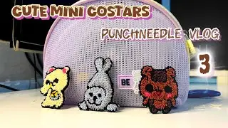 PunchNeedle vlog 3 | using one needle and one type of thread | cute mini costars